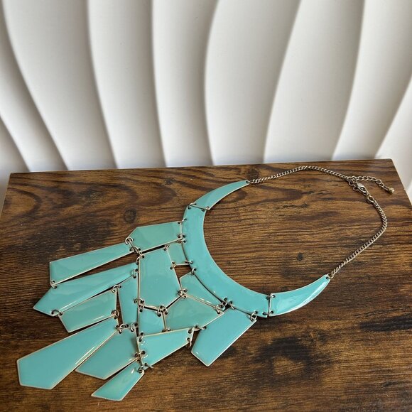 Amrita Singh Turquoise Enamel Broome Street Statement Bib Necklace NKC5026 - Picture 7 of 10